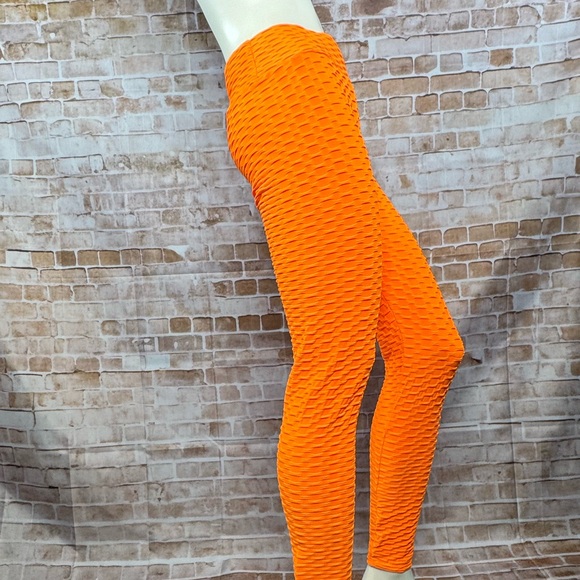 New Mix Women's Butt Scrunch Textured Neon Workout Leggings - Size: L / XL - NWT - Picture 7 of 11